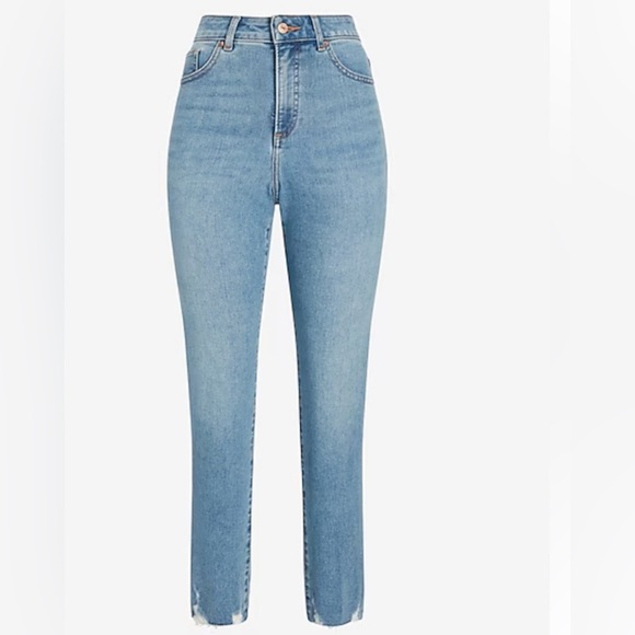 Curvy Super High Waisted Ripped Hem Slim Jeans size 4 R - Picture 2 of 10